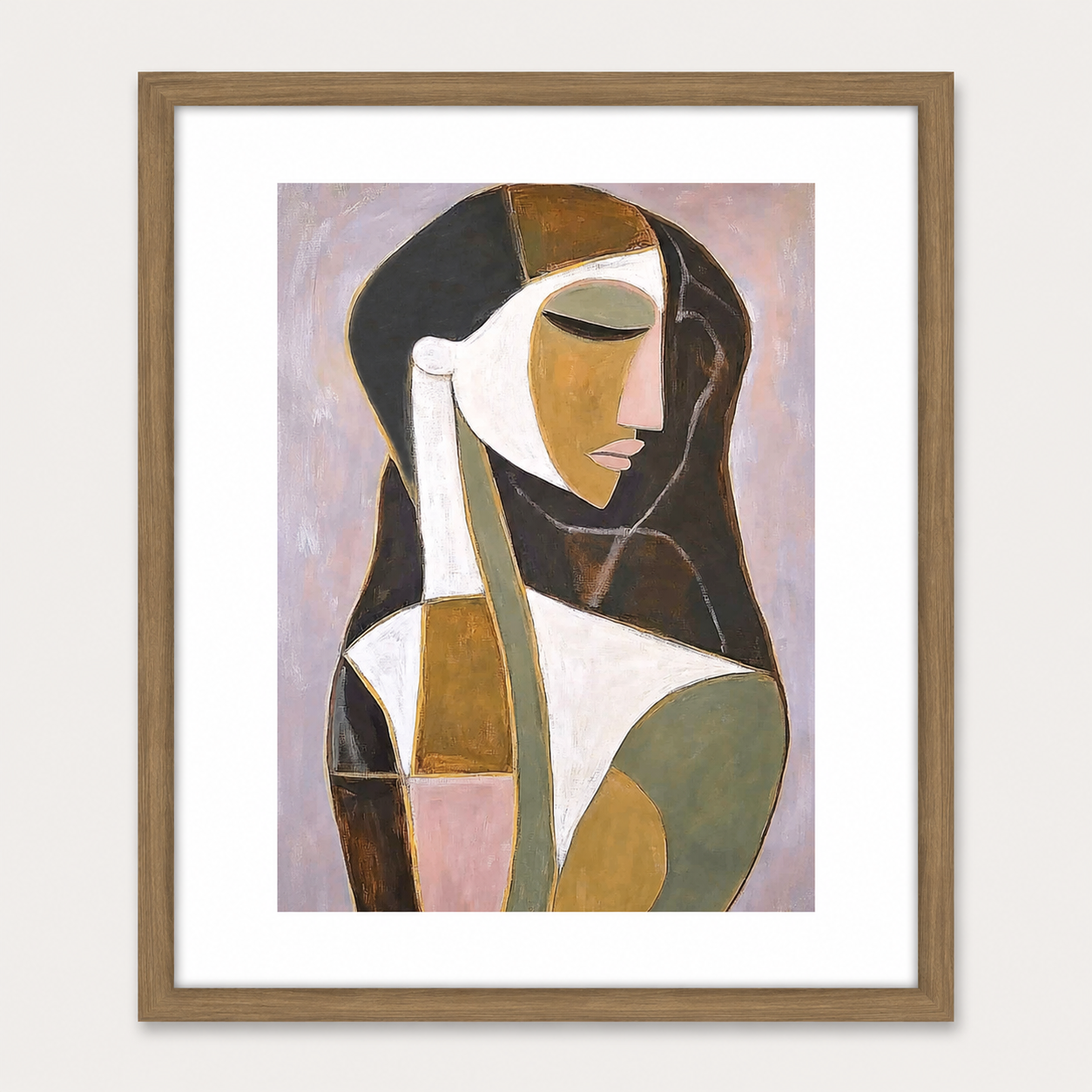 Abstract Glass Print A - Oak