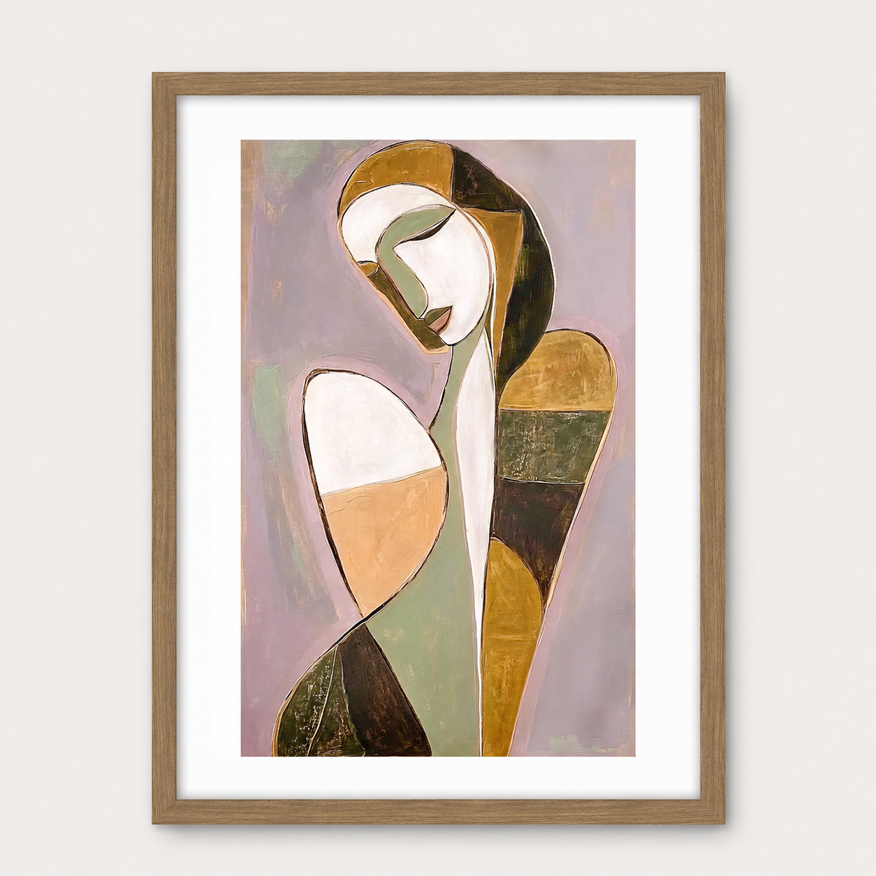 Abstract Glass Print B - Oak