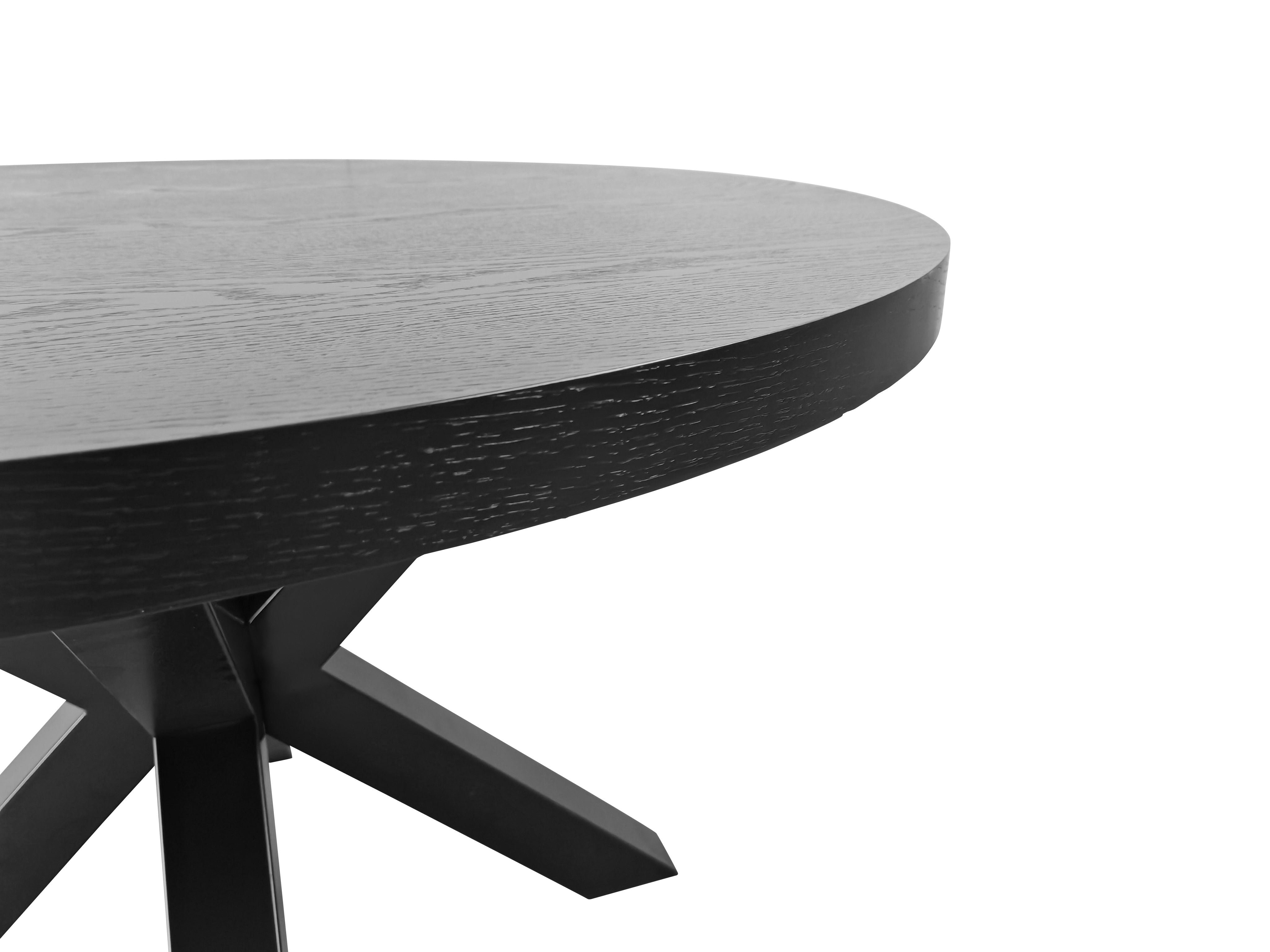 Round Fluted Coffee Table - Black