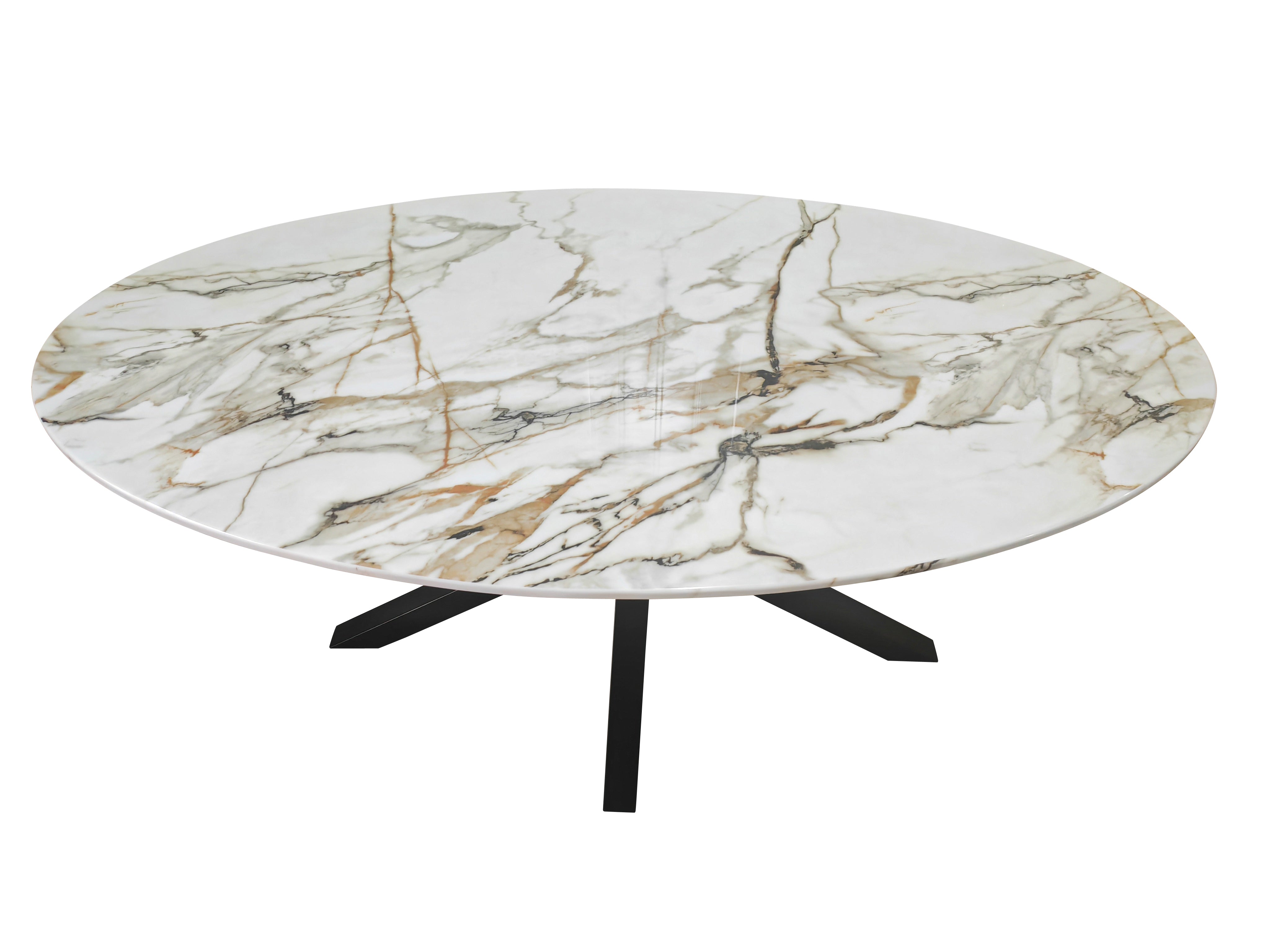 Marble Top Dining Table - Black