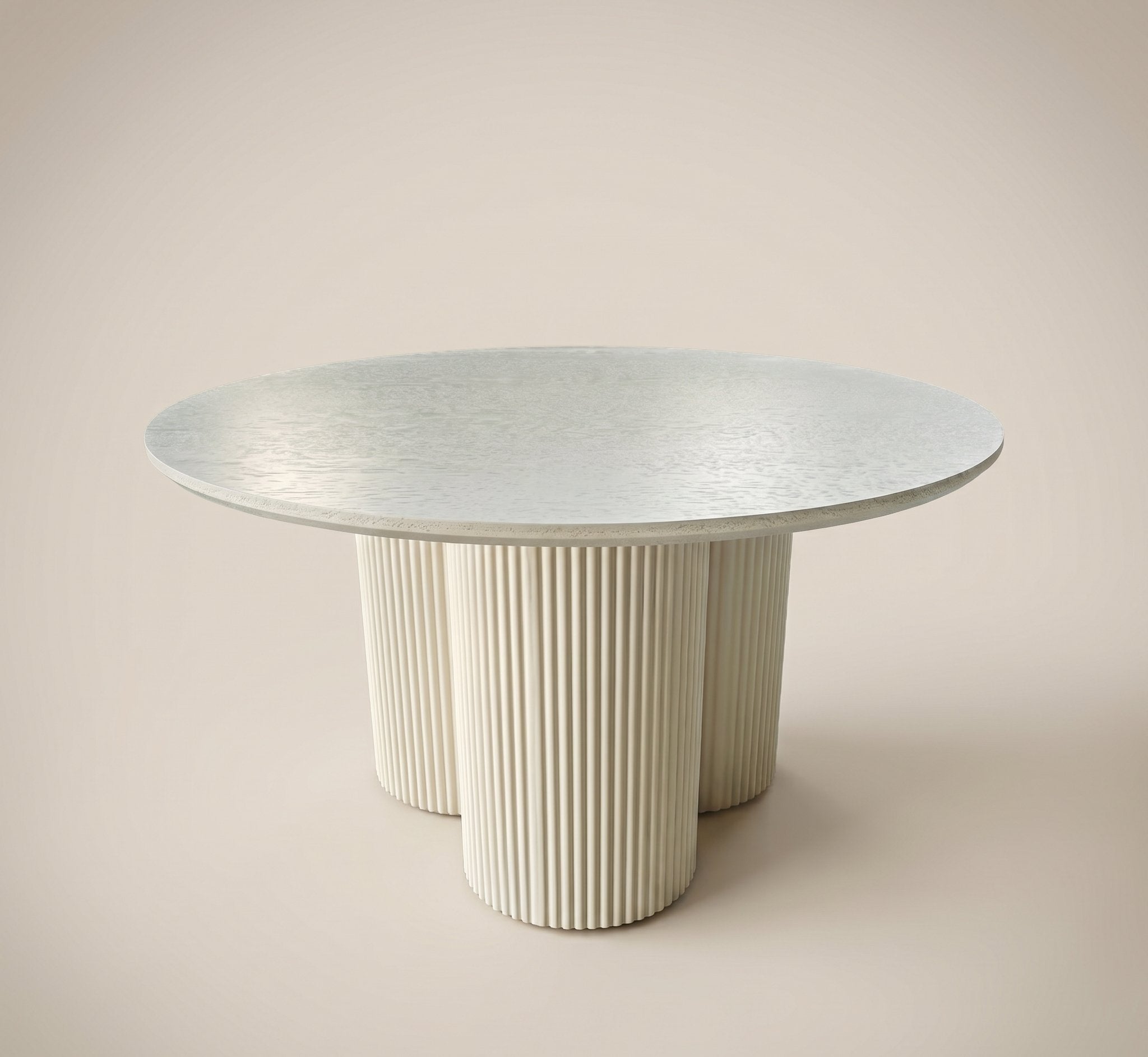 Ribbed Oval Coffee Table - Off White