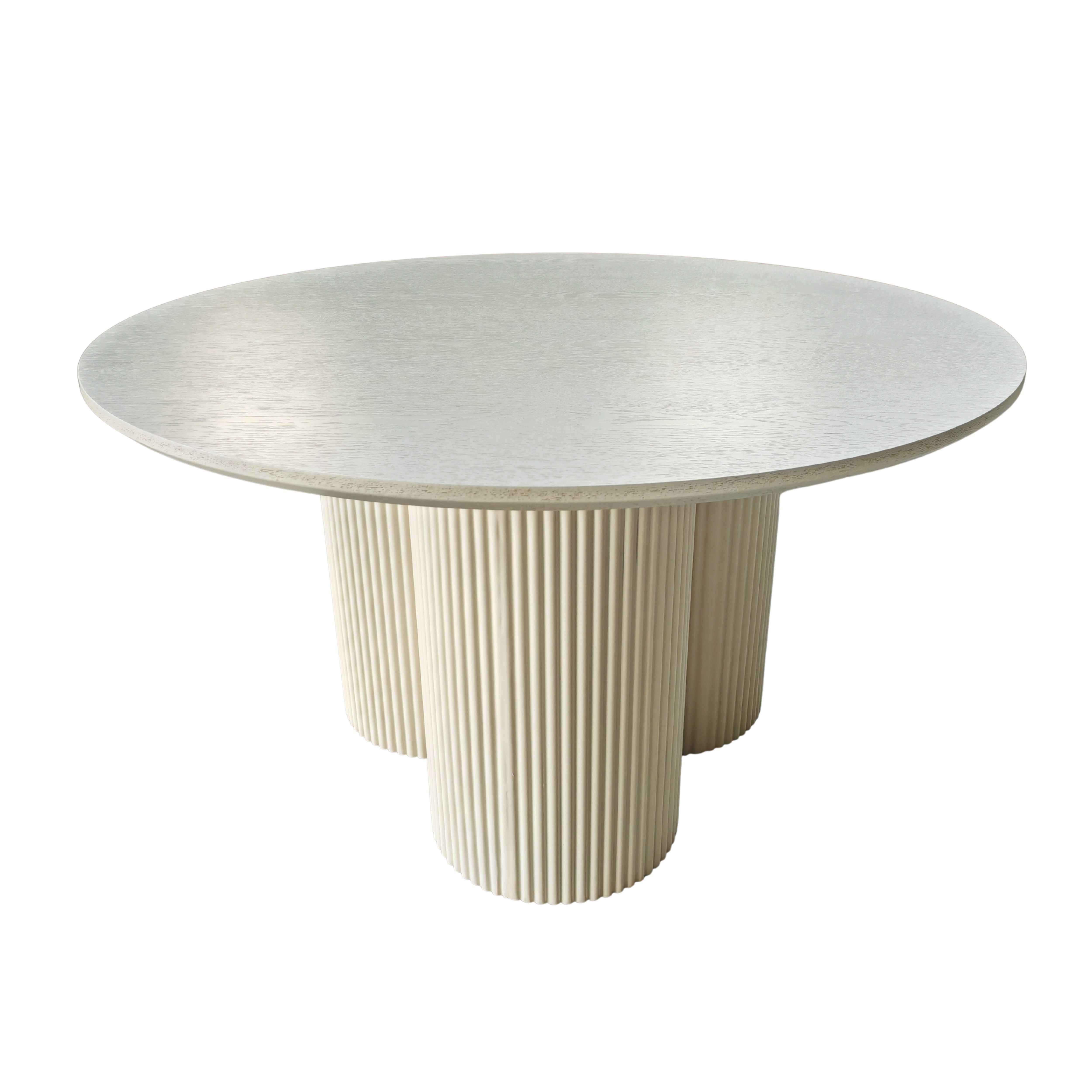 Ribbed Oval Coffee Table - Off White