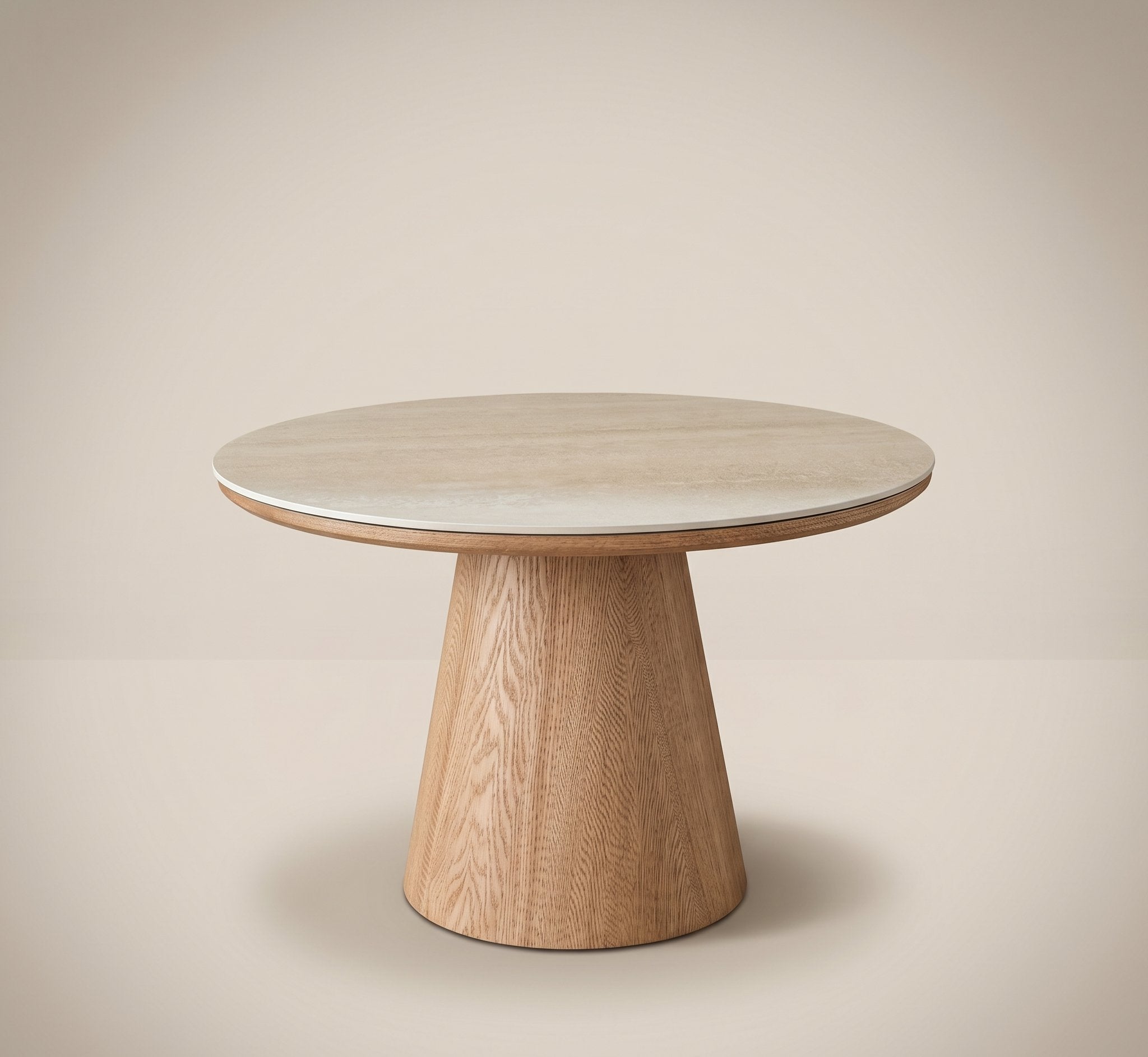 Ceramic Top Round Coffee Table - Oak