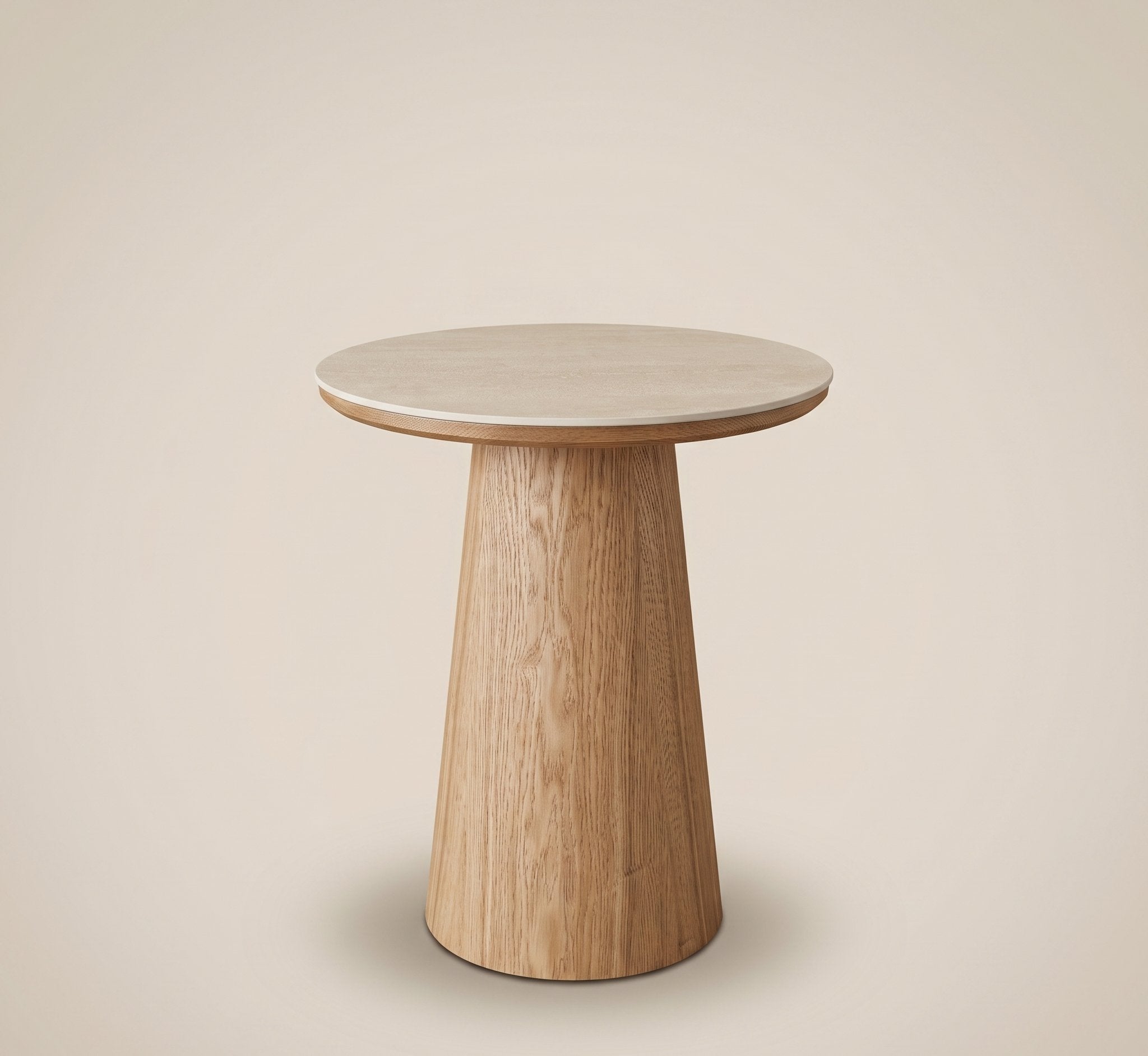 Ceramic Top Side Table - Oak
