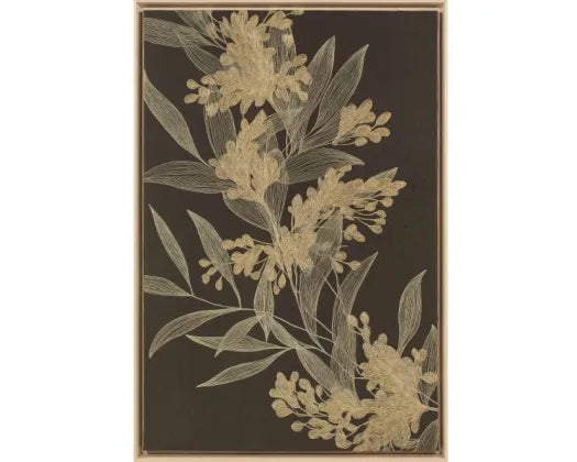 Native Floral Textile Art B - White Wash