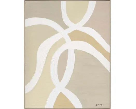 Linear Abstract Canvas B - White Wash