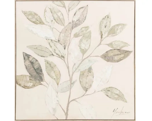 Soft Botanical Canvas A - White Wash