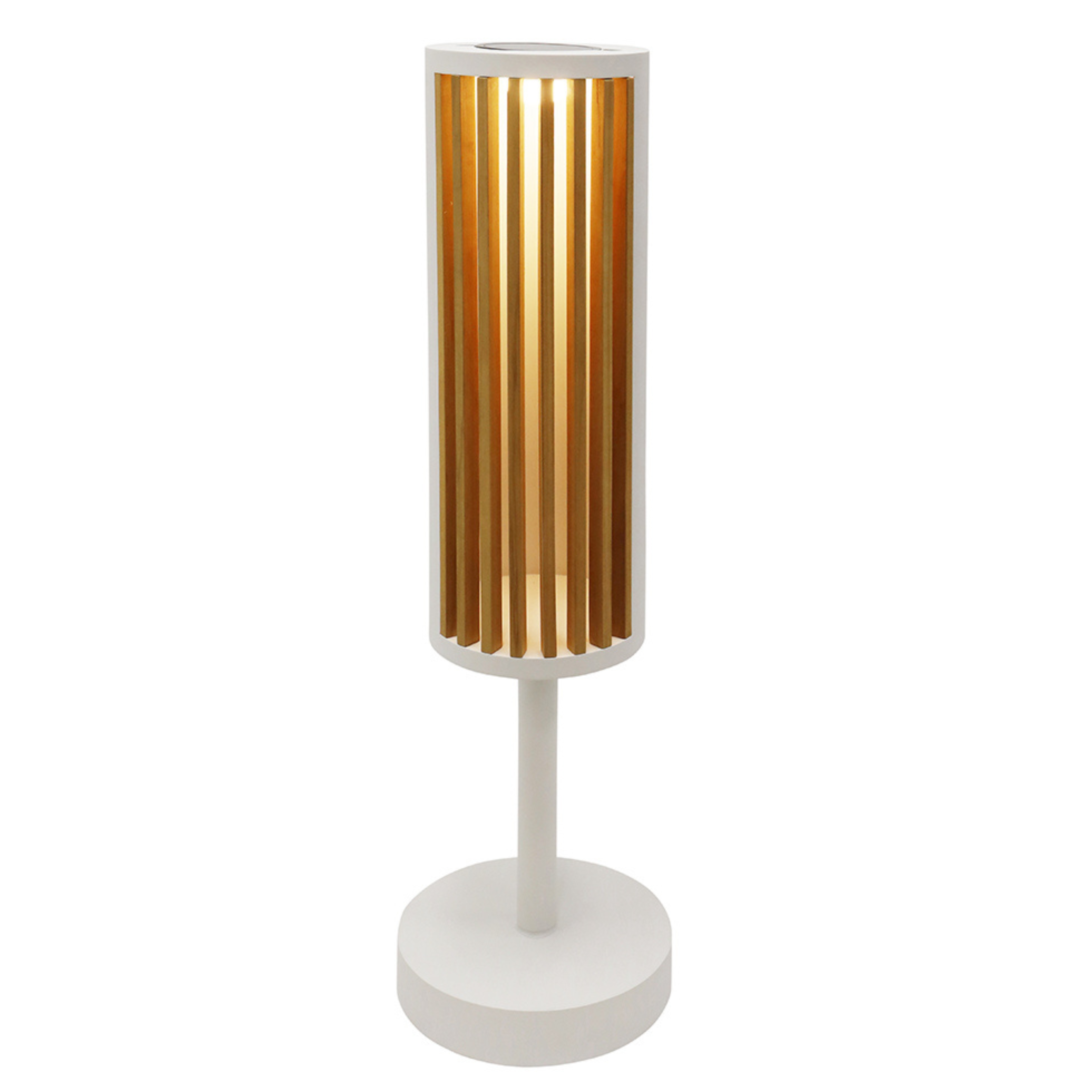 Karla Aluminium/ Teak Solar Outdoor Lamp - White