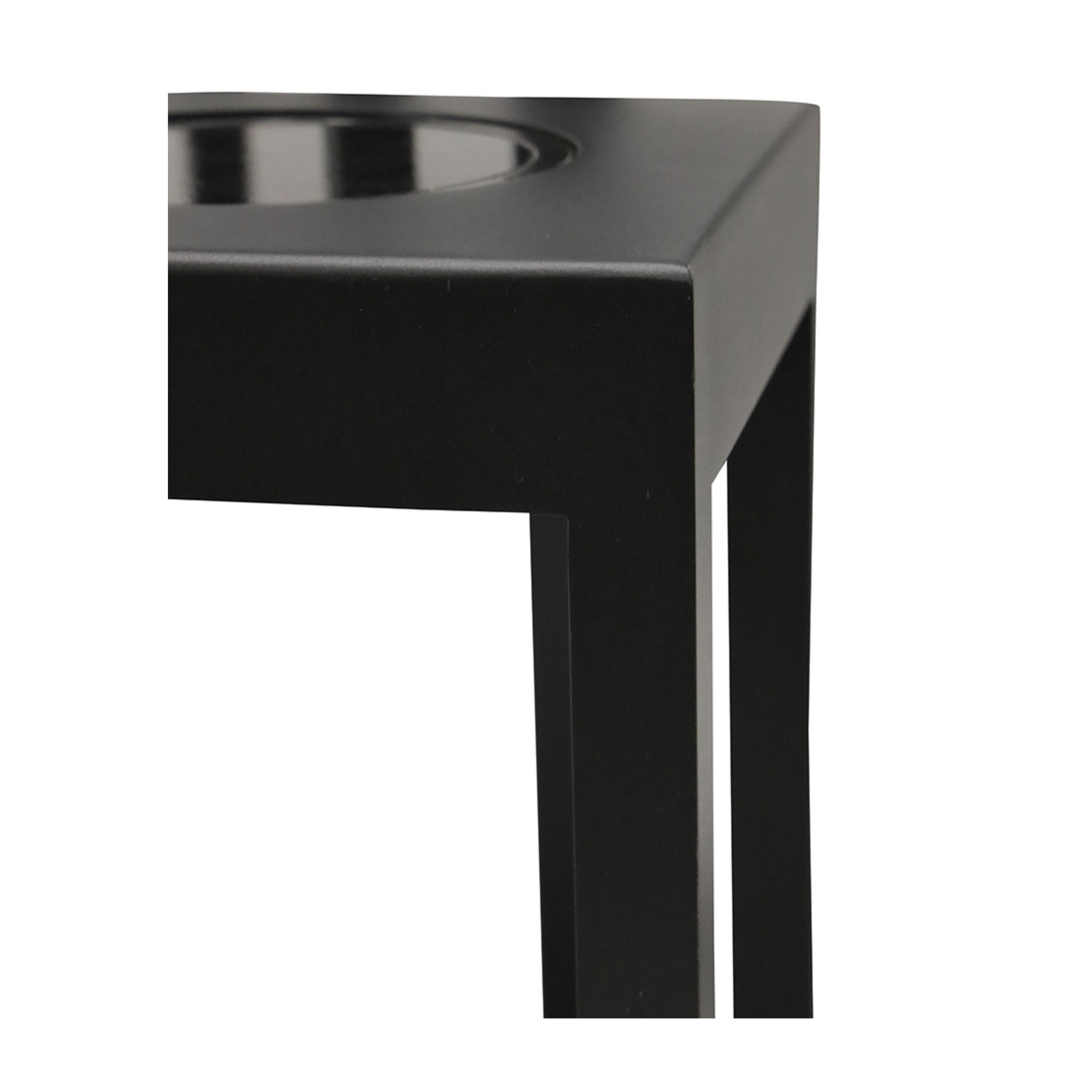 Square Aluminium Outdoor Solar Lamps - 3 Piece Black