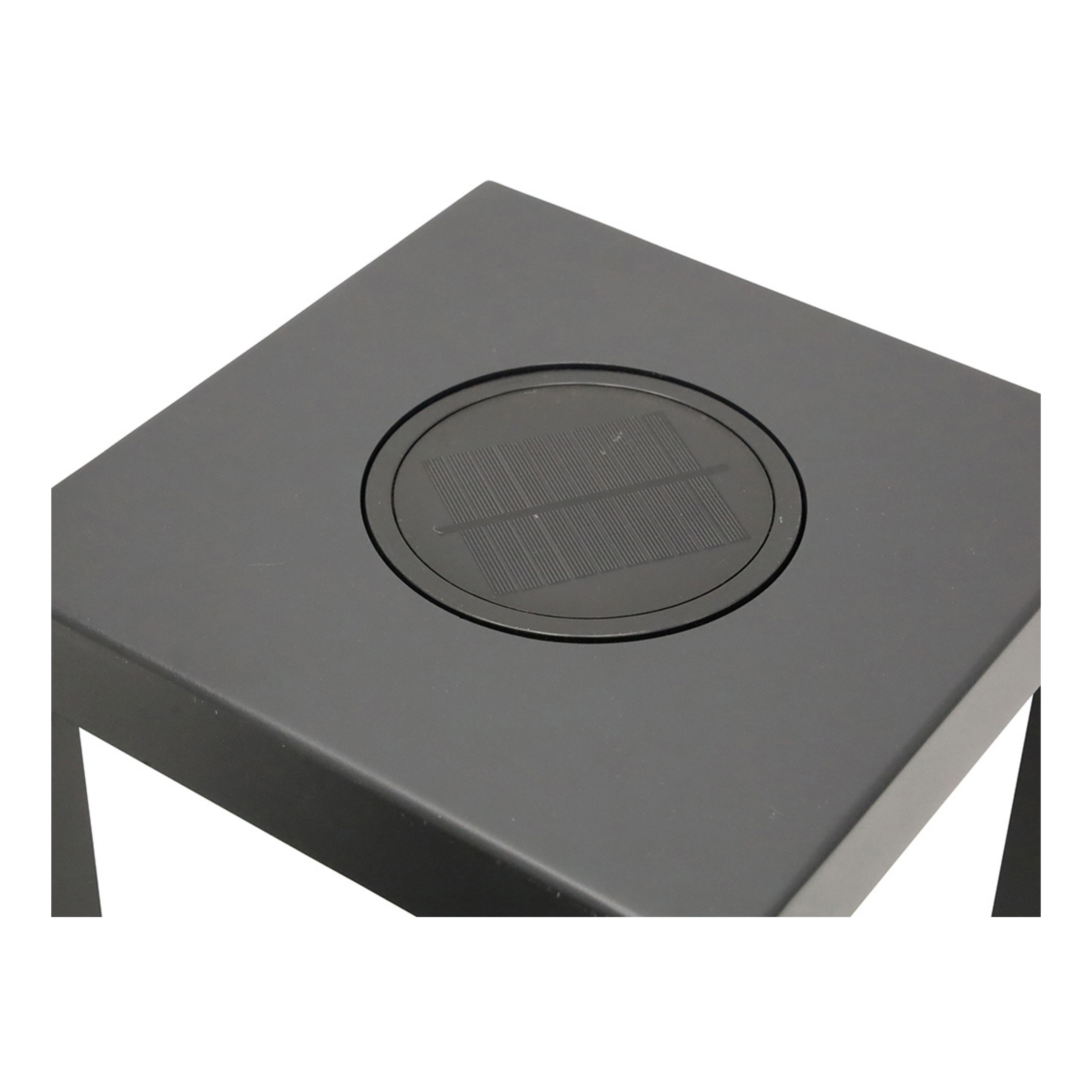 Square Aluminium Outdoor Solar Lamps - 3 Piece Black