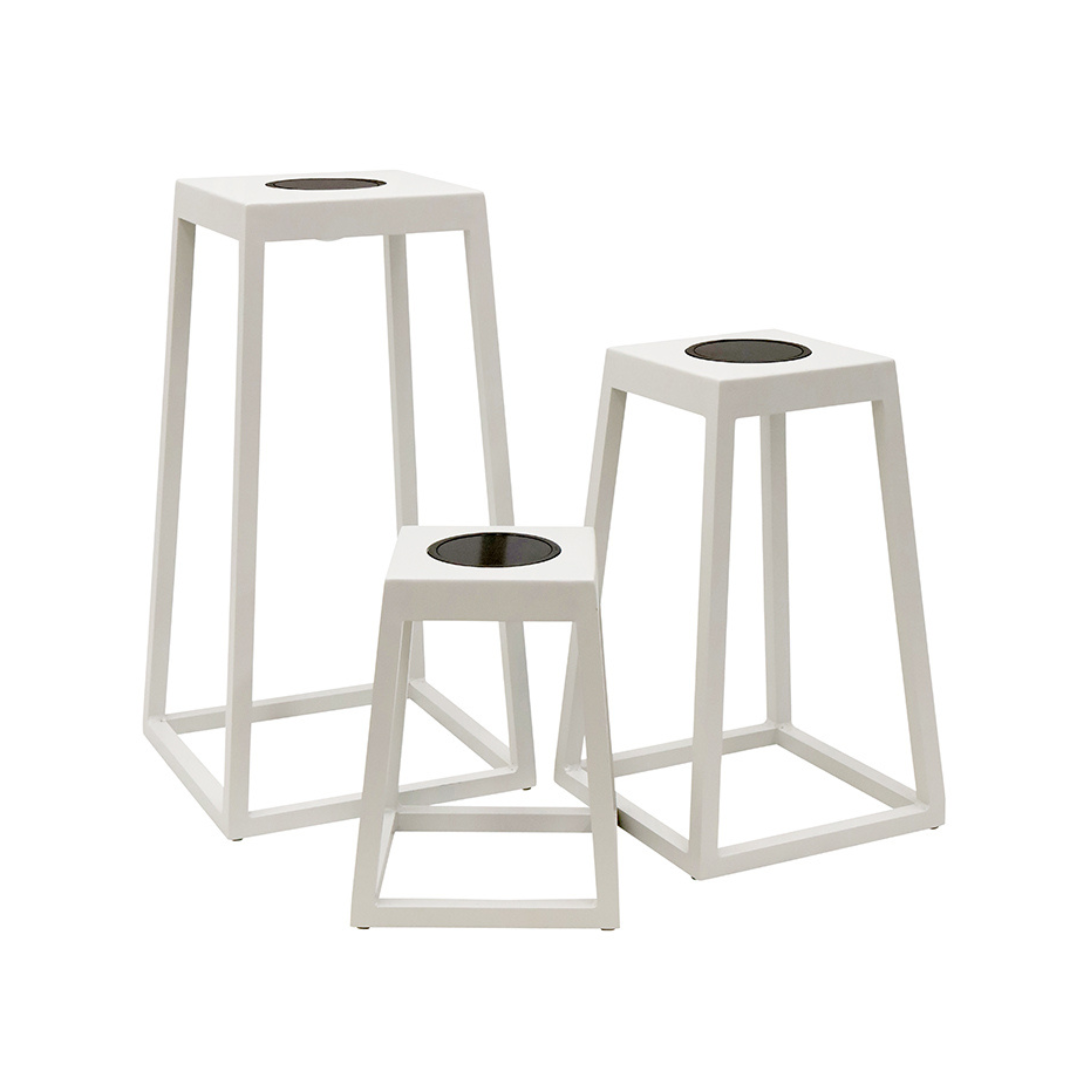 Trapezoid Aluminium Outdoor Solar Lamps - White