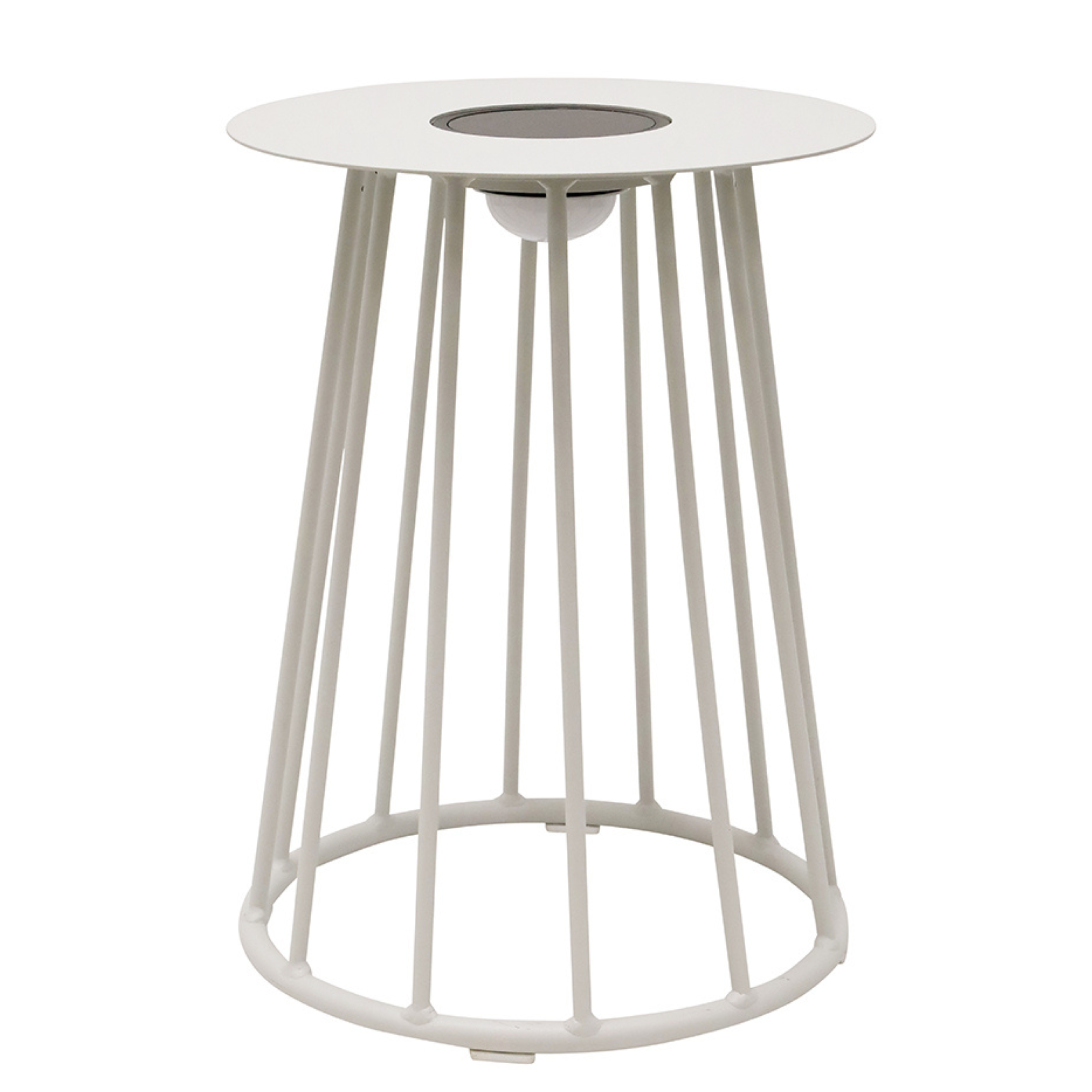 Lozano Aluminium Solar Lamp Side Table - White