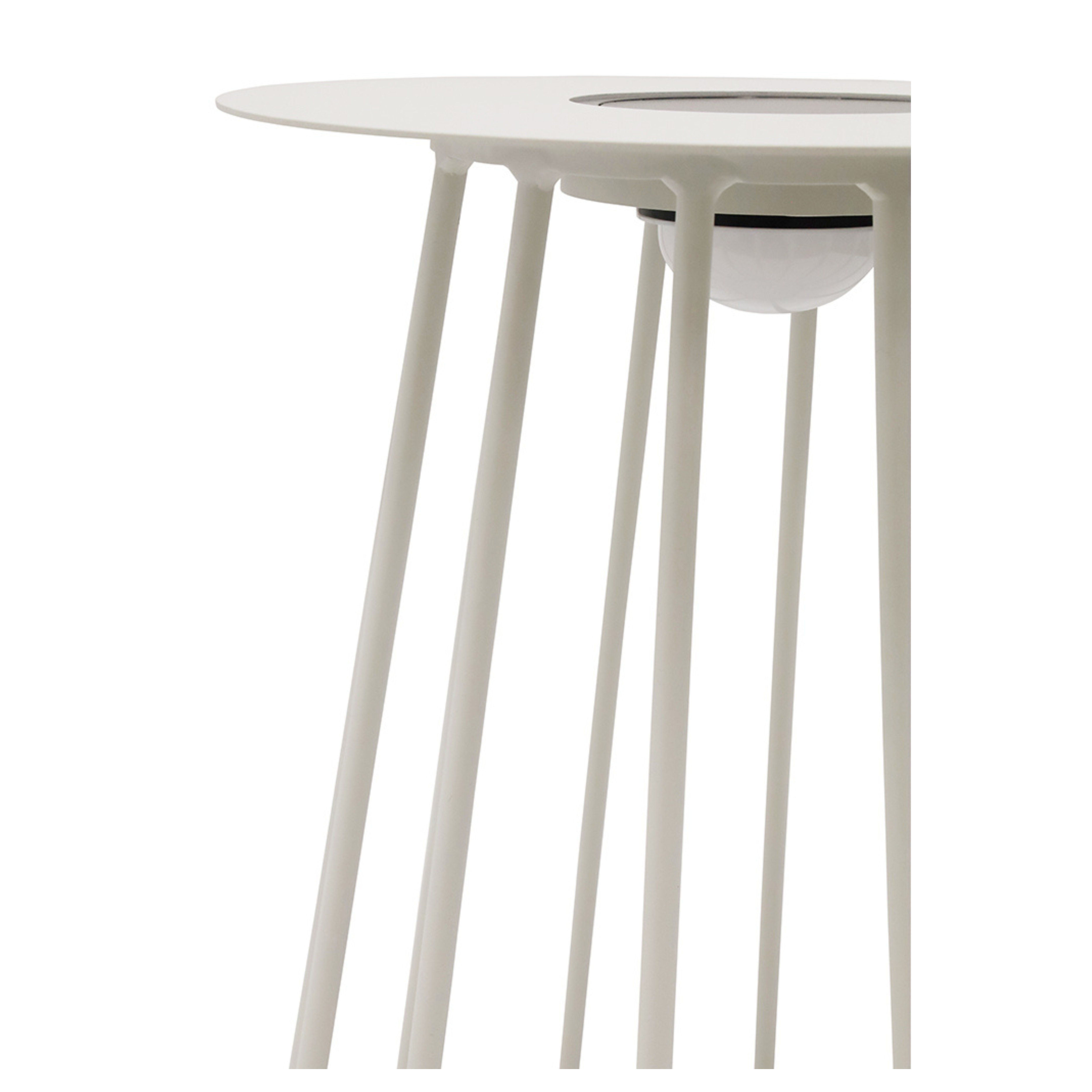 Lozano Aluminium Solar Lamp Side Table - White