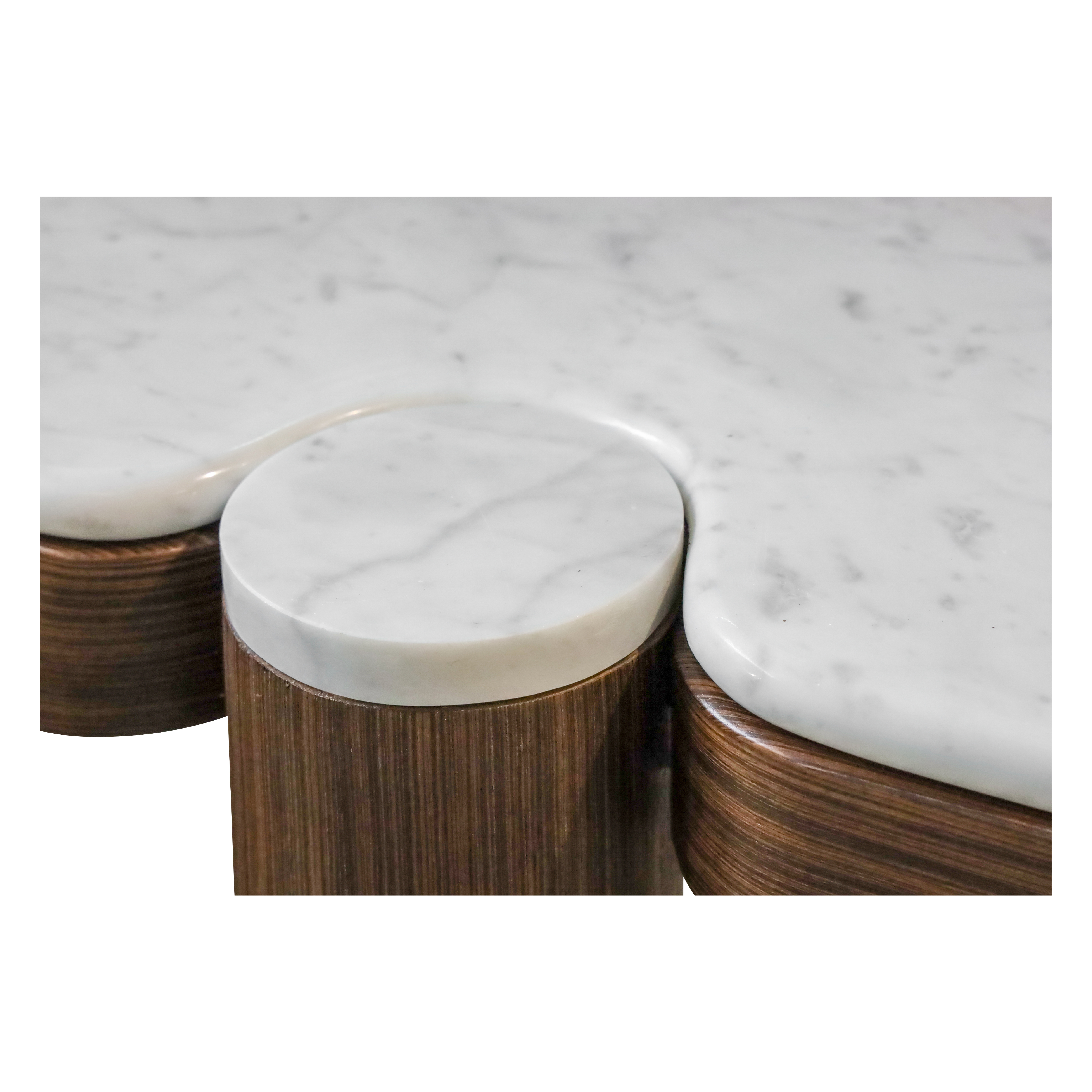 Rio Veneer Console With Marble Top - Walnut