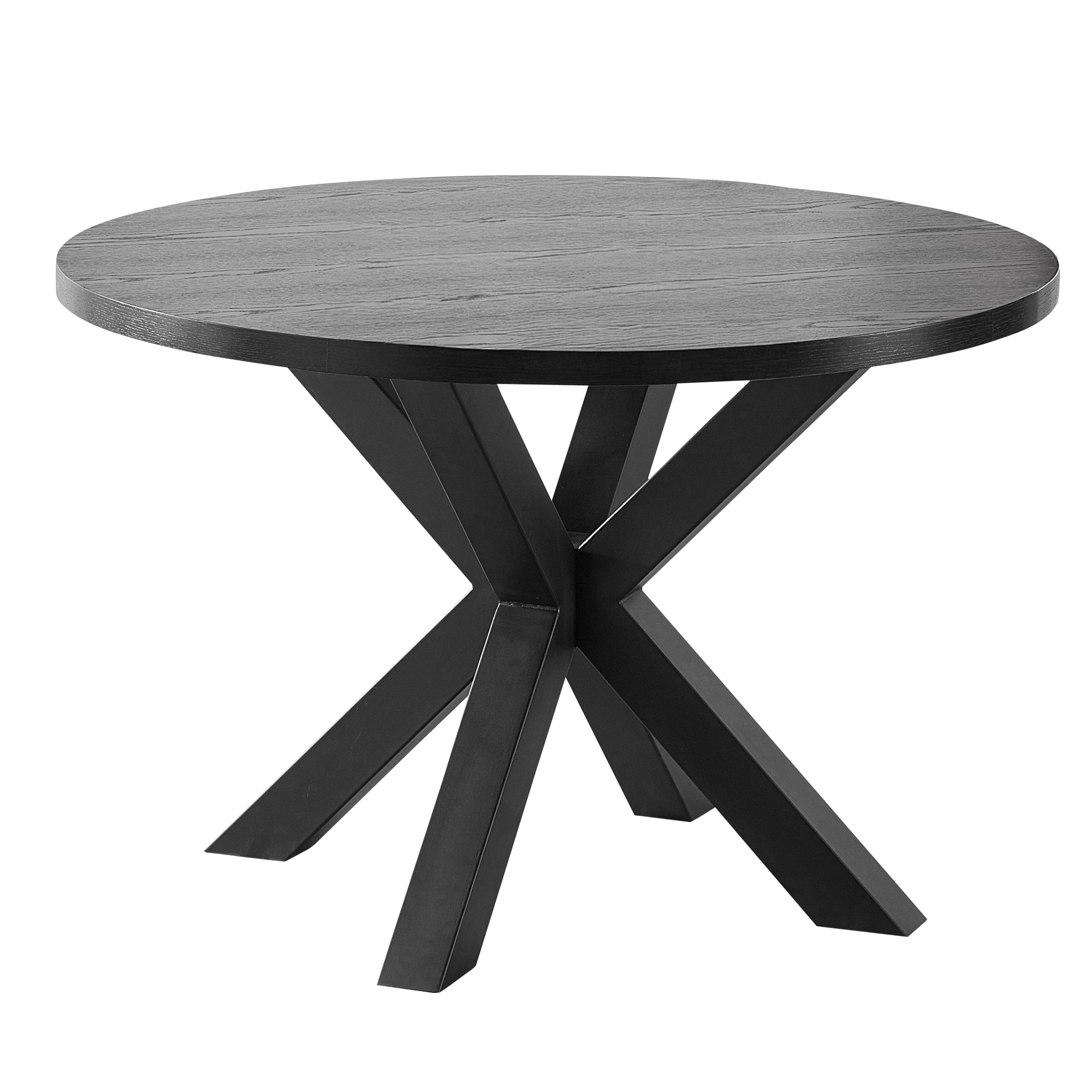 Round Fluted Dining Table - Black