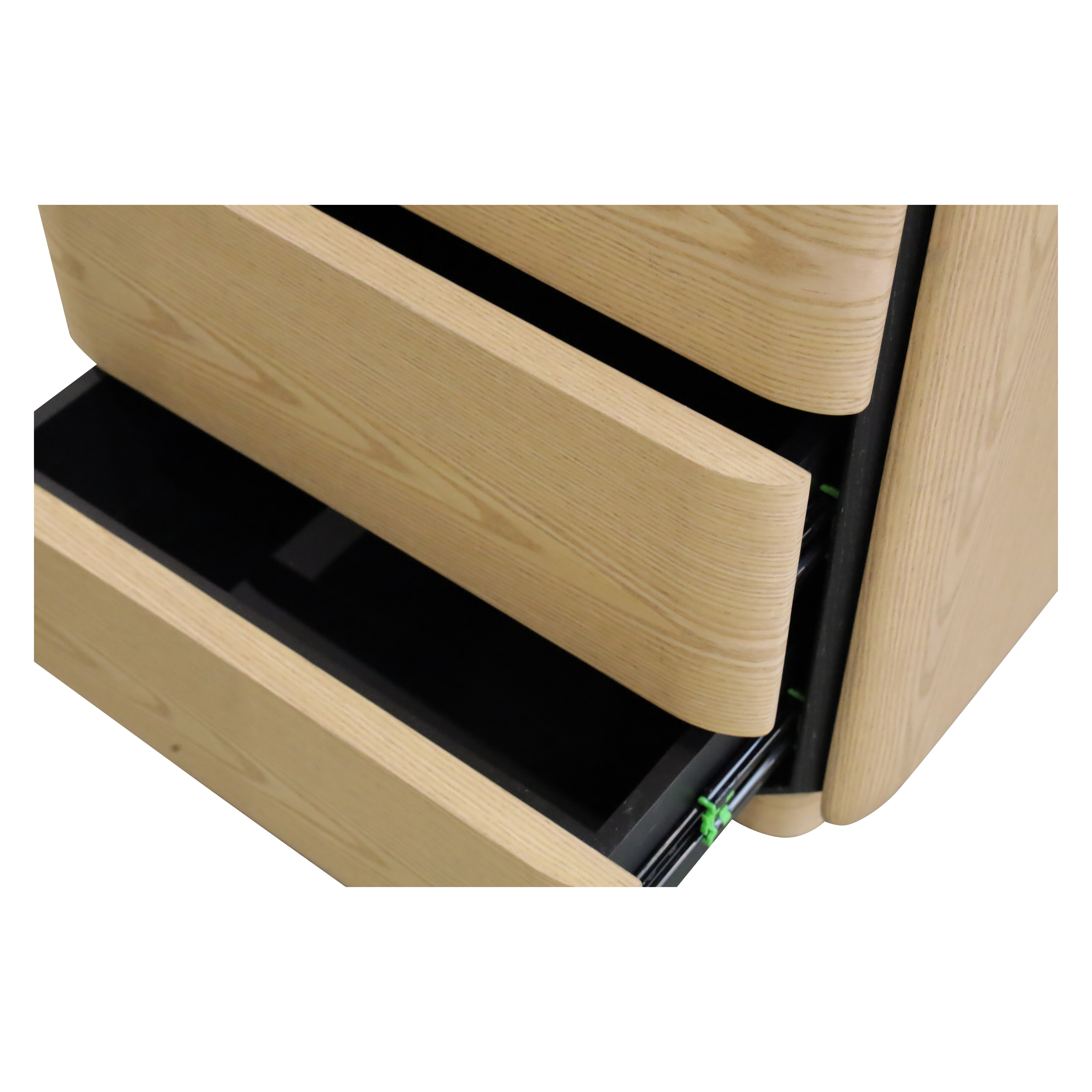 Winnie 3 Drawer Bedside - Oak/Black