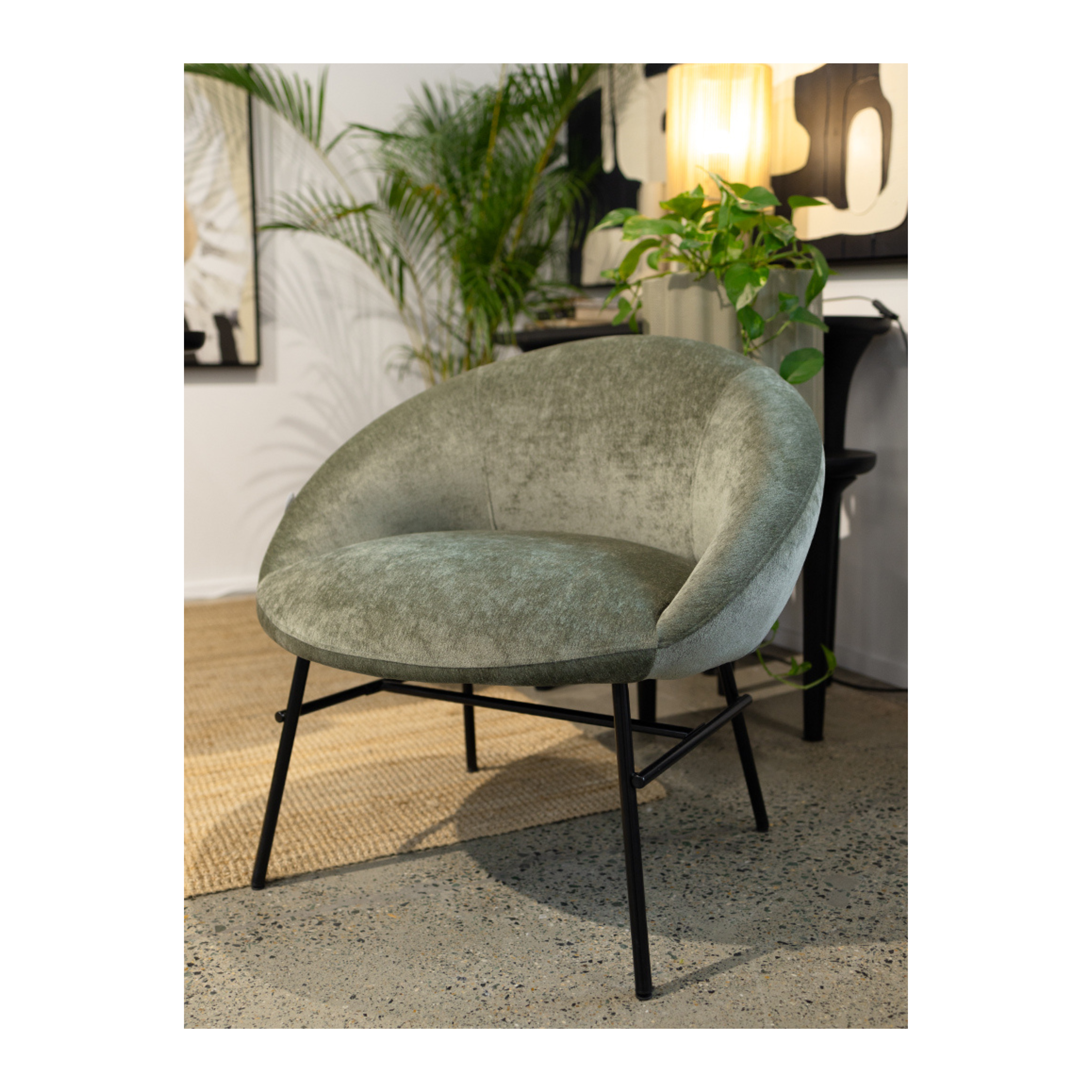 Sophia Occasional Chair - Sage Green & Black