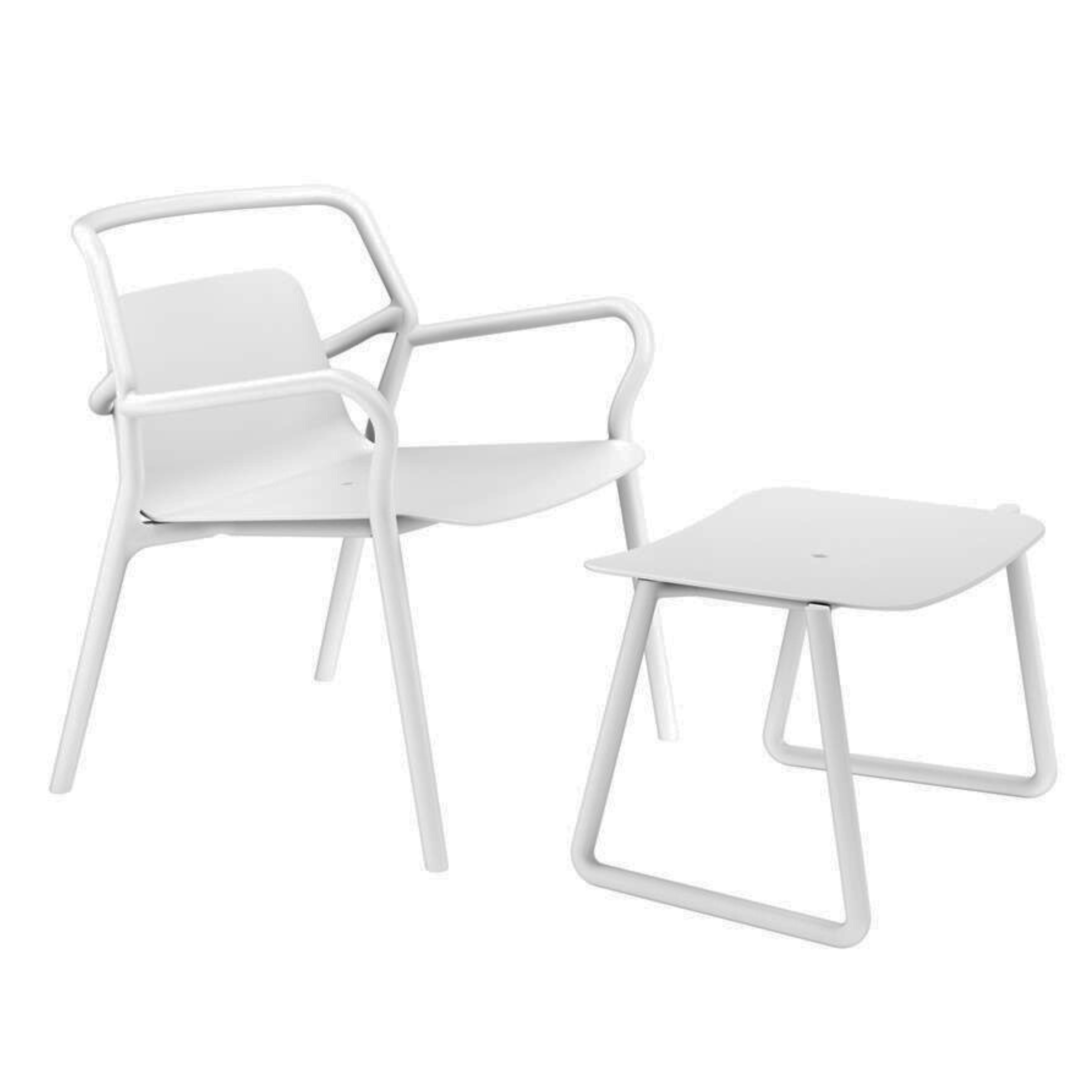 Mila Outdoor Lounger Set - White