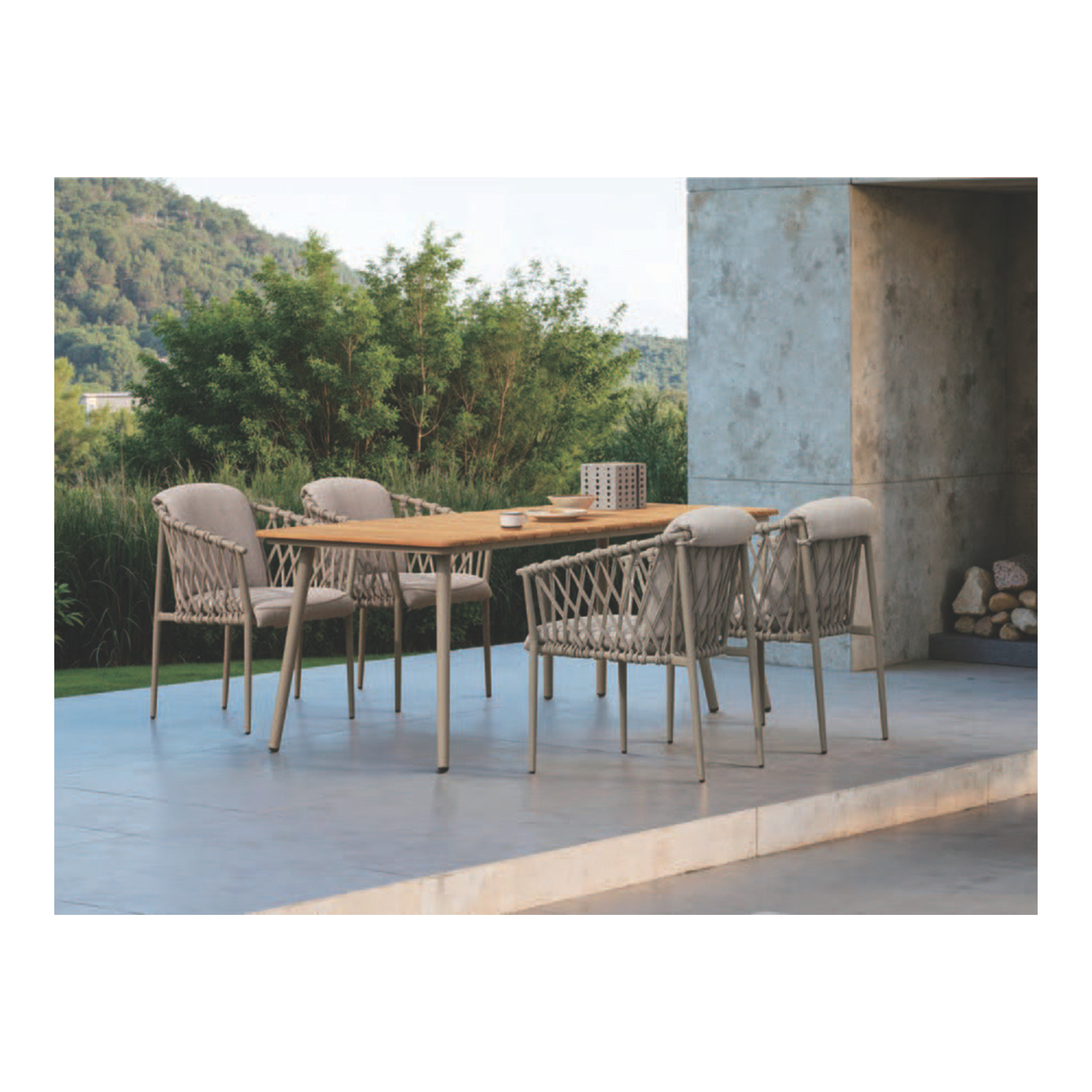 Josiah Outdoor Dining Chair Set - Taupe