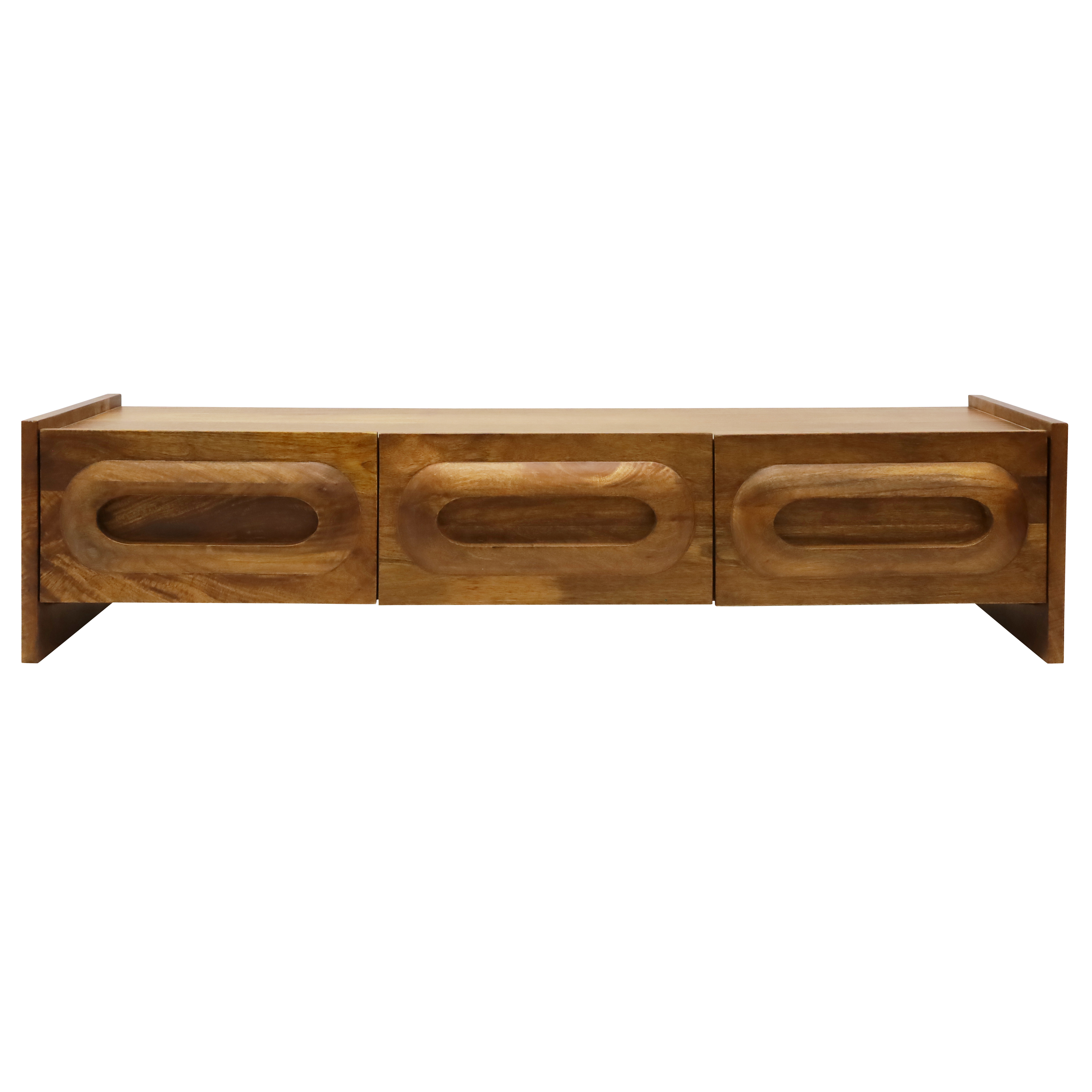 Porthole 3 Door Media Unit - Walnut