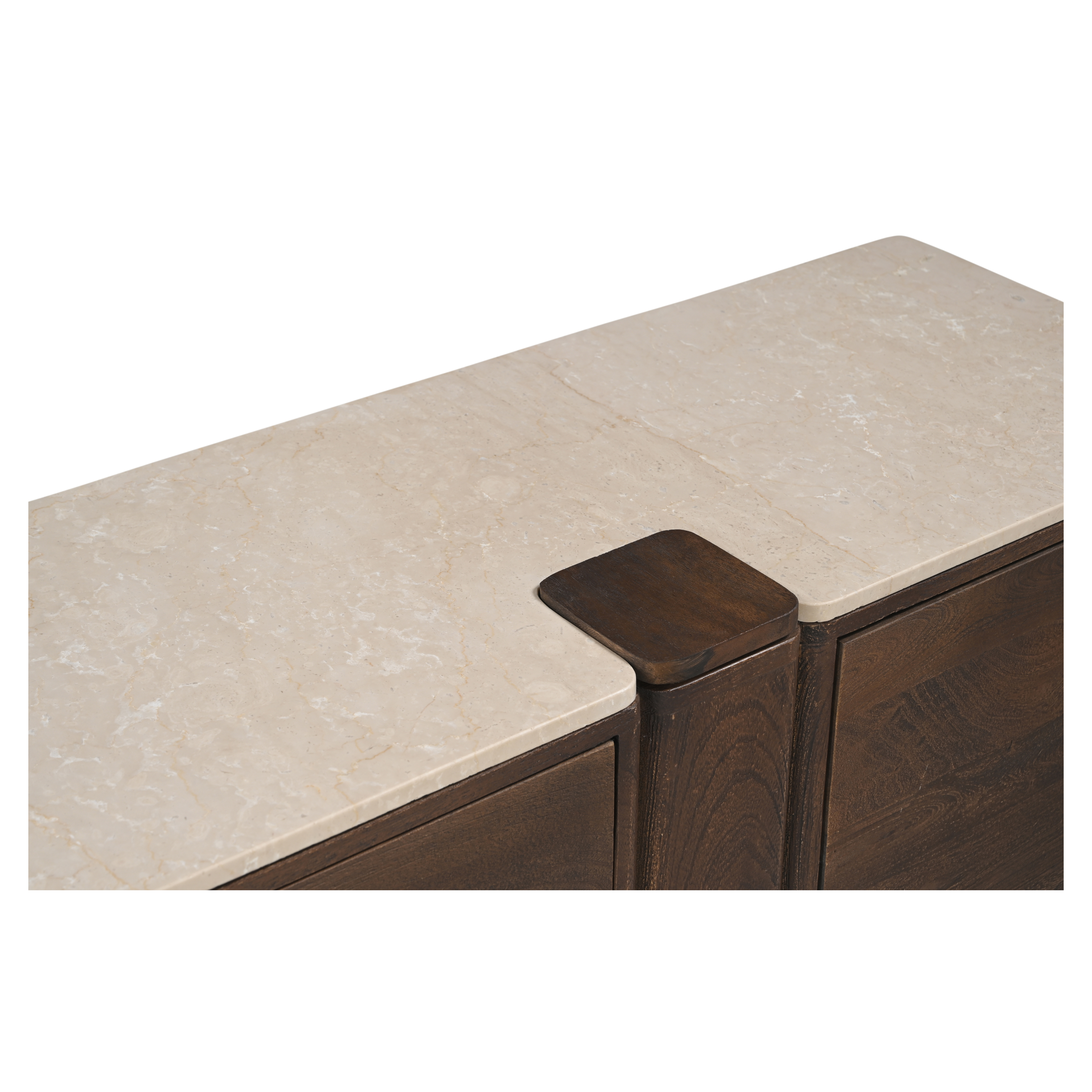 Munoz Media Unit With Stone Top - Walnut