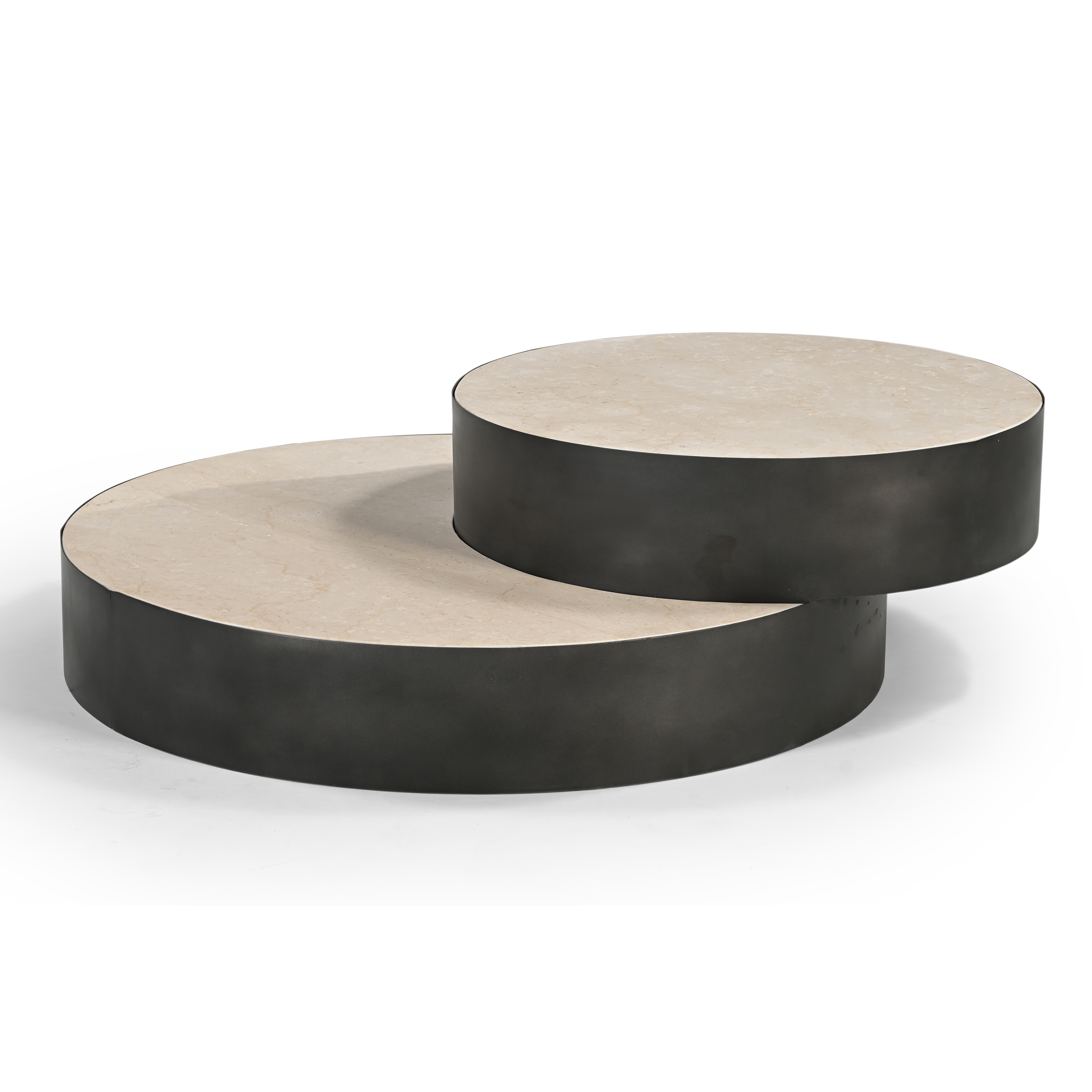 Taylor Marble & Iron Coffee Table - Black & Natural