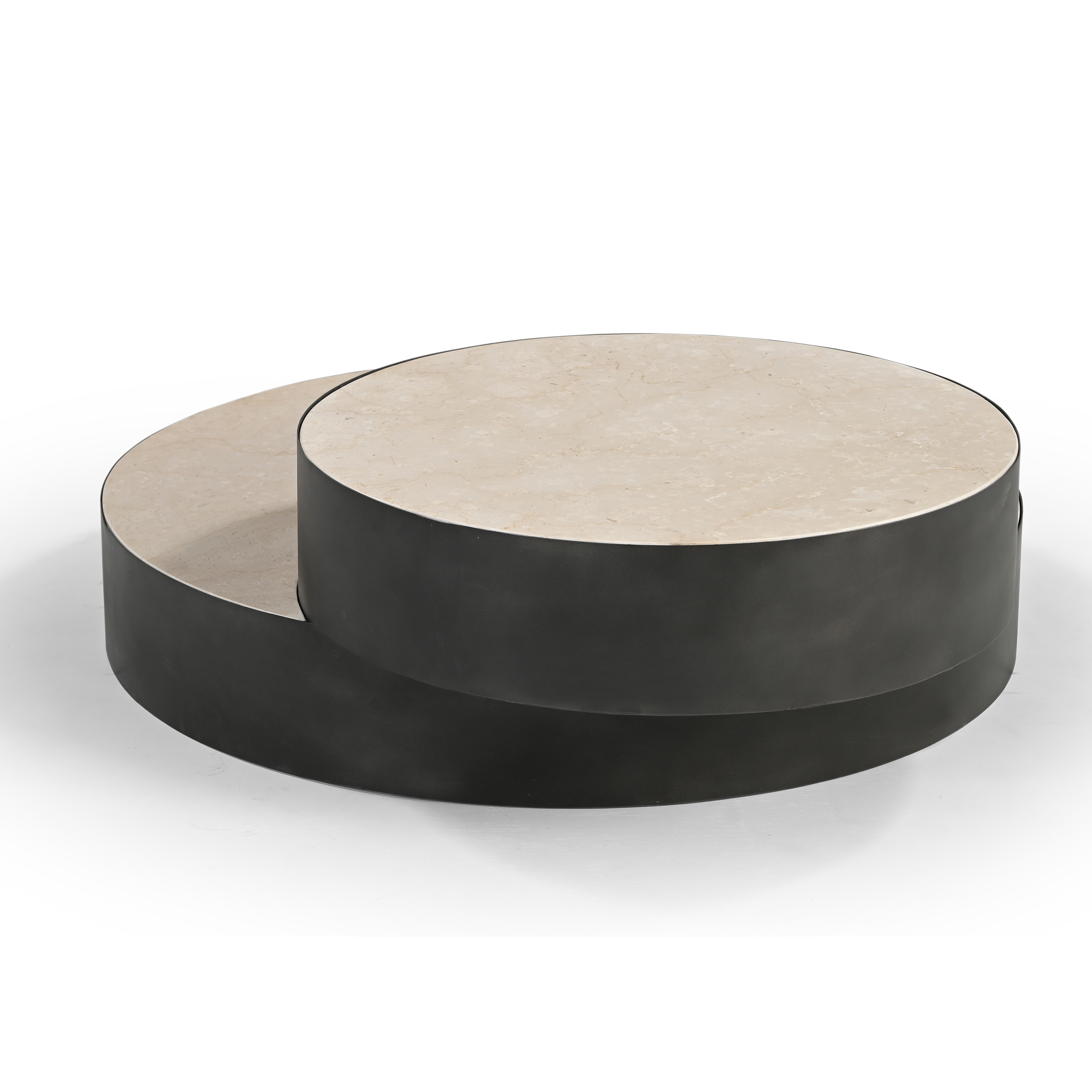 Taylor Marble & Iron Coffee Table - Black & Natural