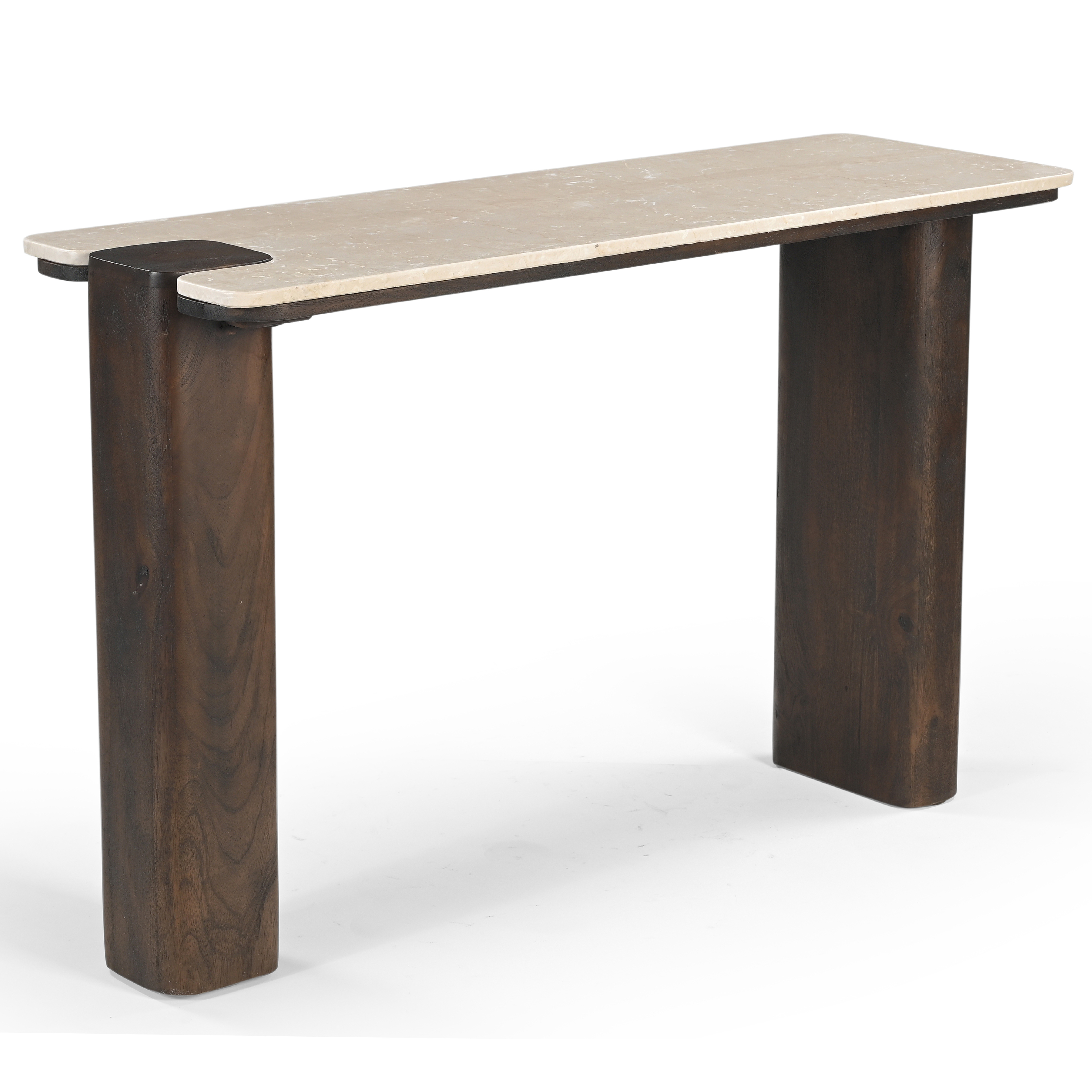 Munoz Console Table With Stone Top - Walnut