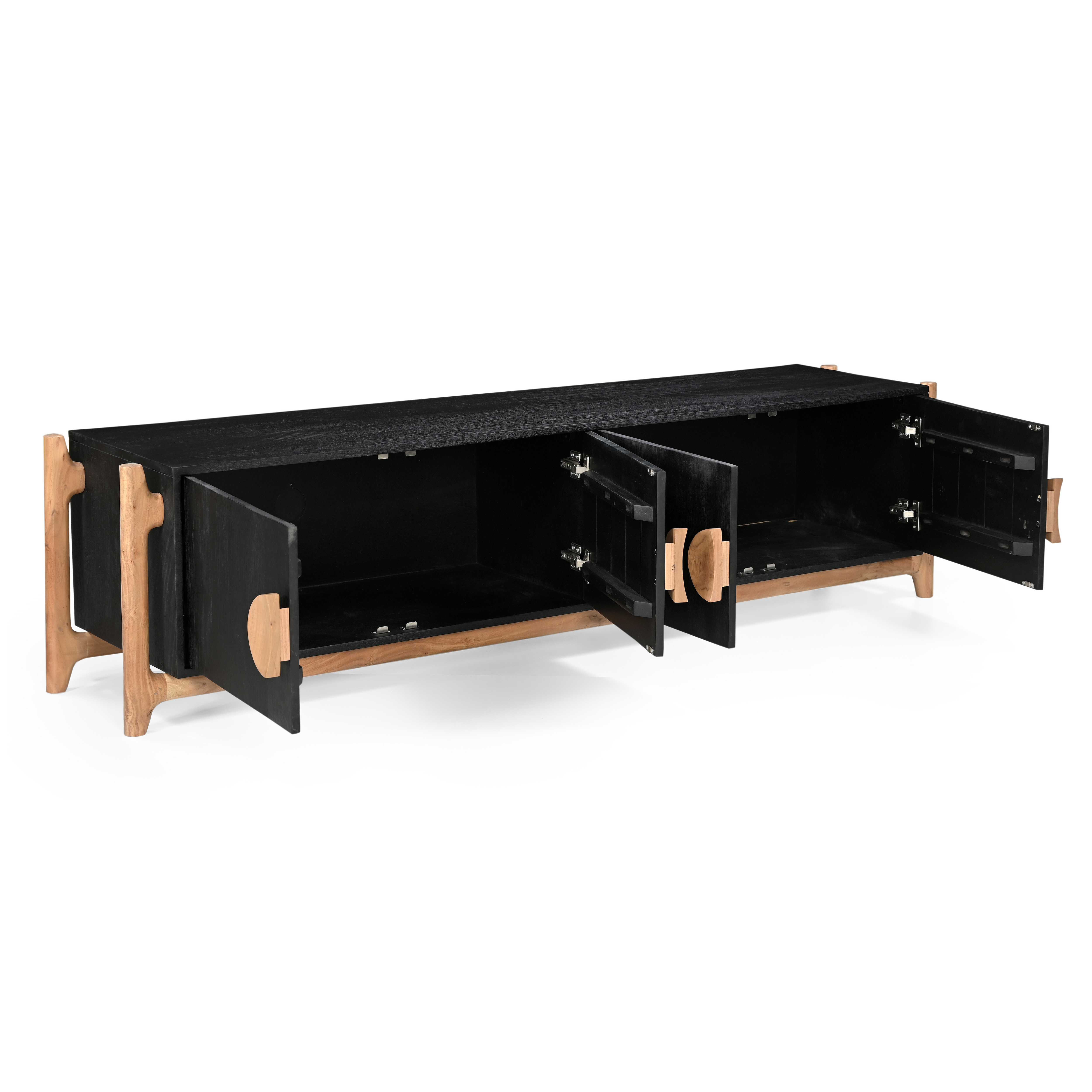 Antler 4 Door Media Unit - Natural & Black
