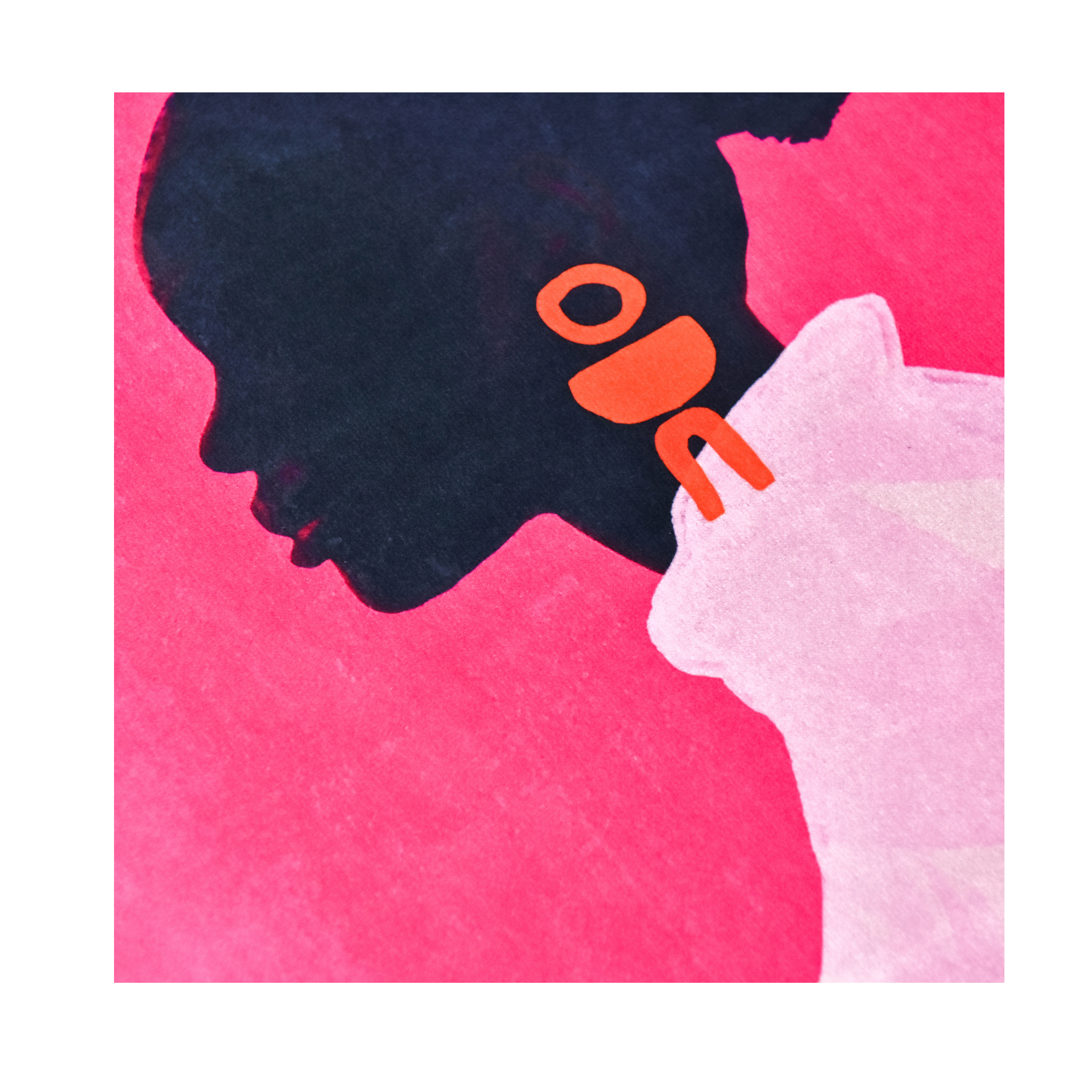 Fuscia Woman Canvas Framed Wall Art - Black Frame