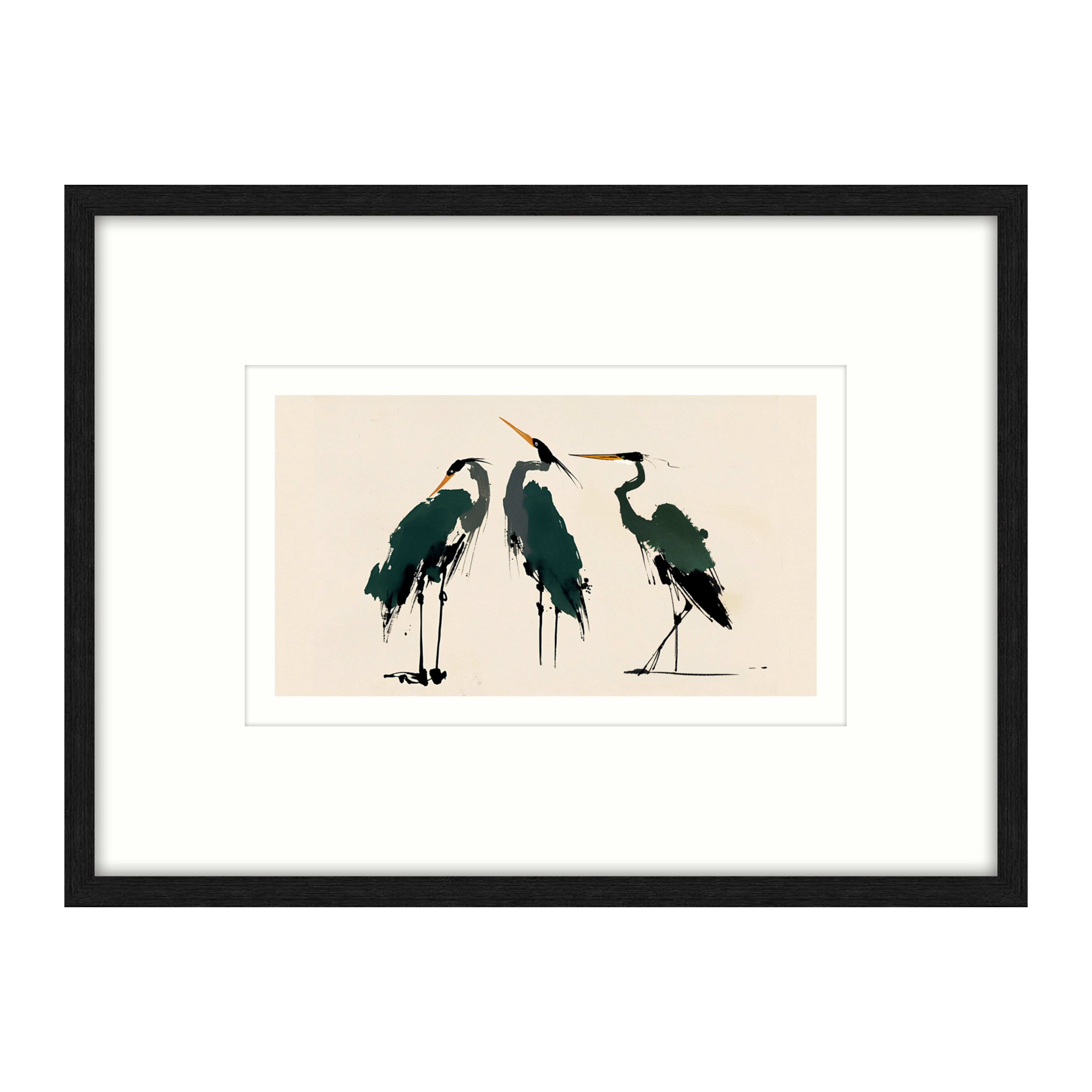 Heron Print B - Black
