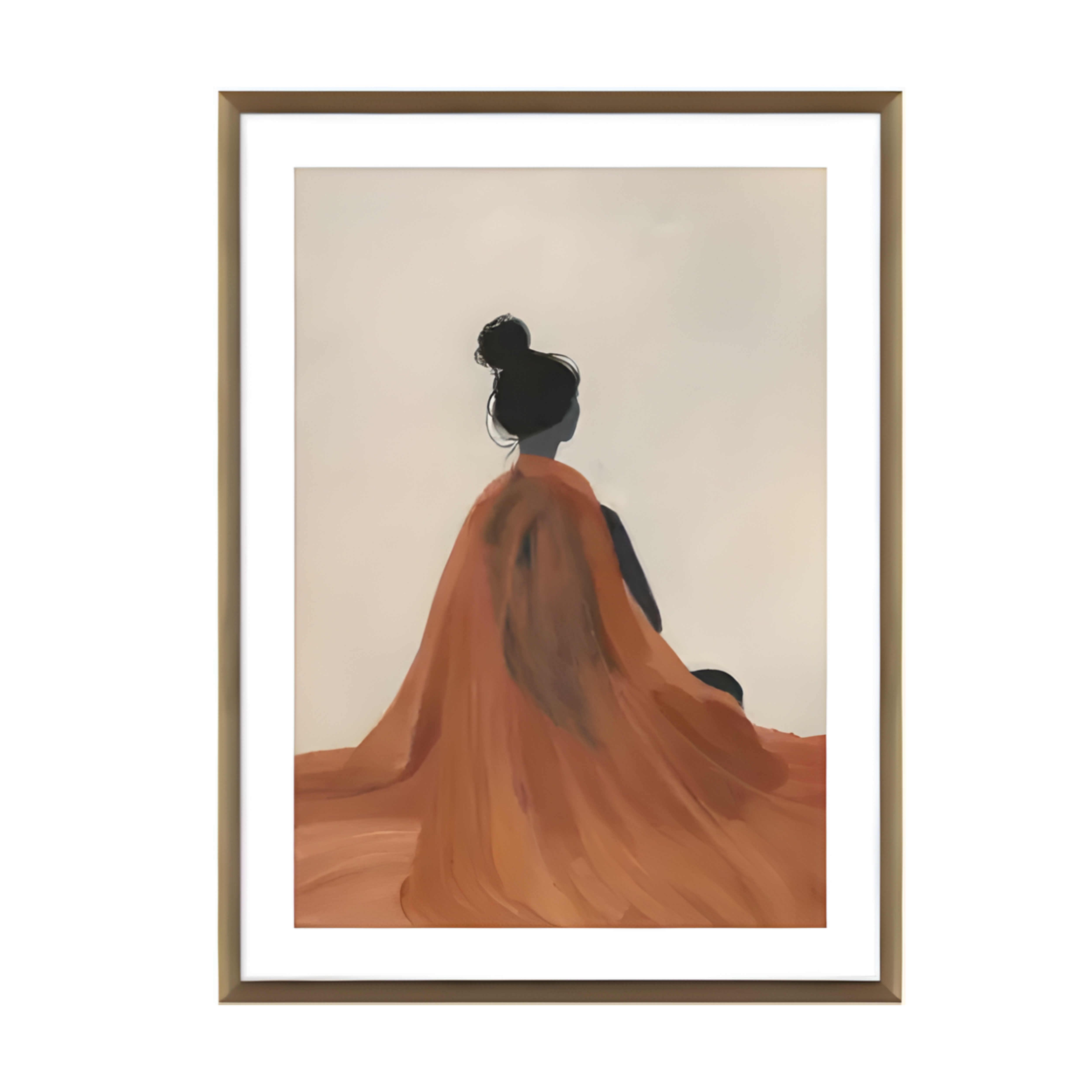 Sunset Saree Glass Framed Print