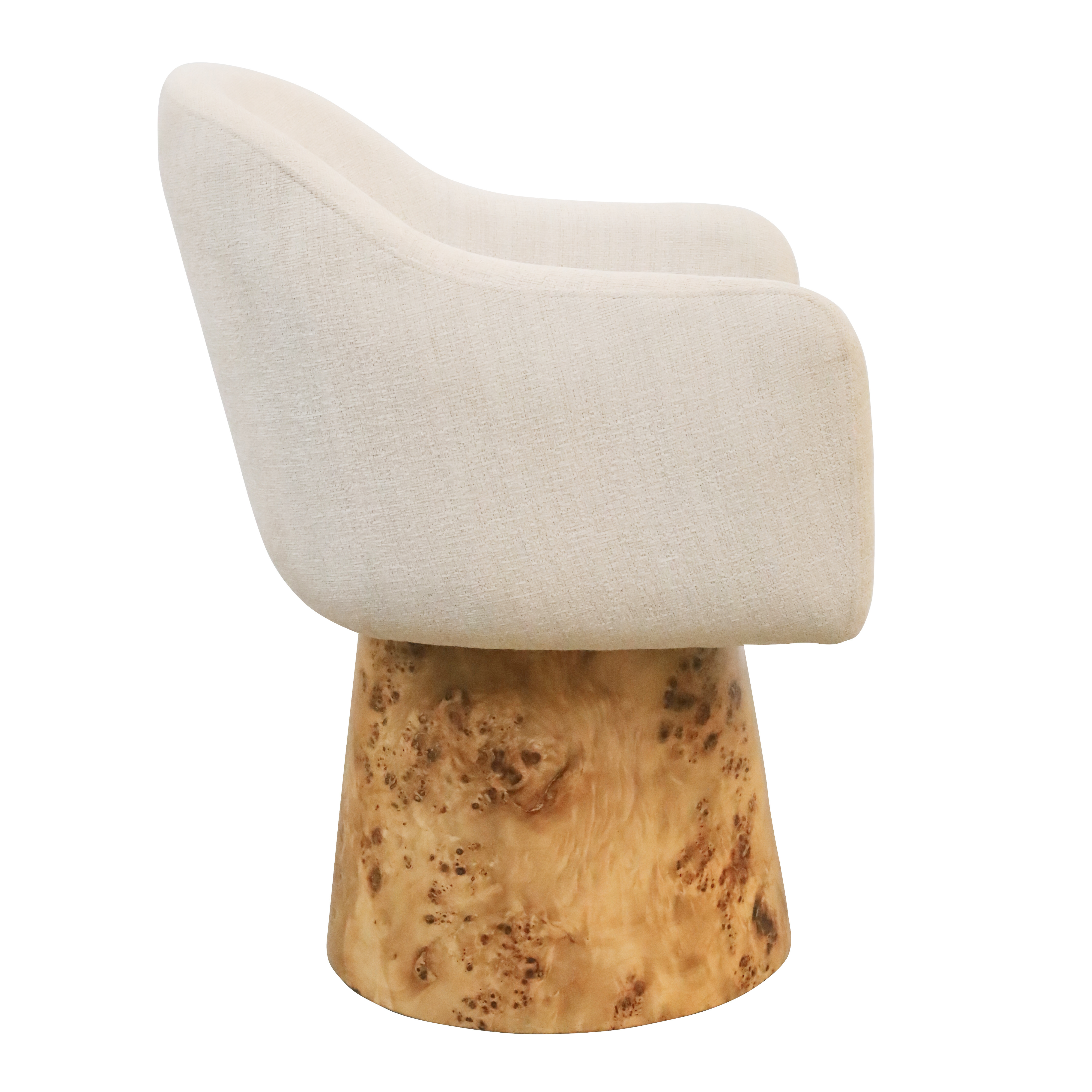Cruz Swivel Chair With Burl Veneer Base